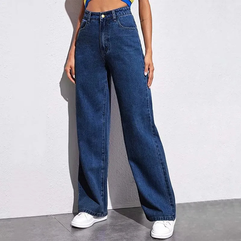 Wide-Leg Jeans High-Waist Plus-Size Jeans