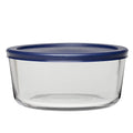 2 Pack 7 Cup Glass Food Storage Containers with SnugFit Lid Microwave Dishwasher Safe Round Kitchen Jars Healthy Durable