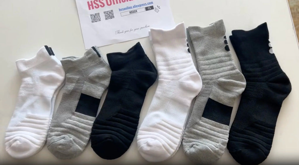 6/3/1 Pairs New Men Sports Running Fitness Flight Short Tube Socks Women's Towel Bottom Basketball Socks Solid Color Black Socks