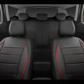 Universal Leather Car Seat Covers Red Simple Waterproof 5 Seat Car Seat Cover