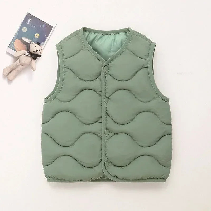 2025 Winter Outdoor Clothes For Children Vests & Vests Winter Kids Boy Girl Clothes Outerwear Infant Life Jacket Waistcost