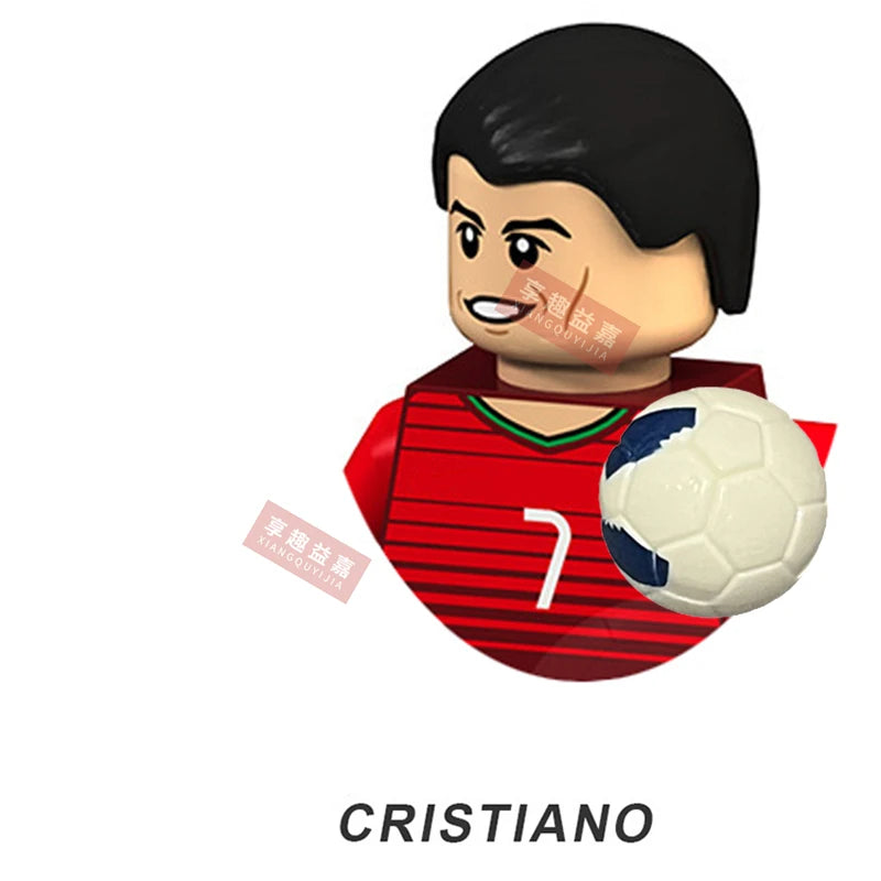 2026 NEW World Famous Football Players Figurine Messi Ronaldo Neymar Lewandowski Mini Action Building Block Model Toy Kids Gifts