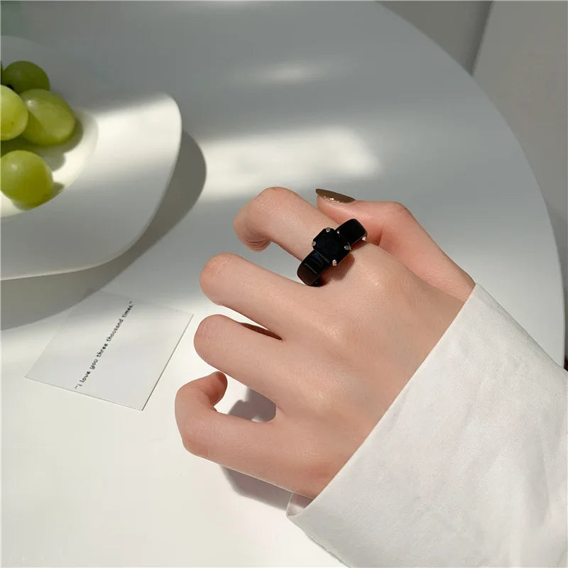 Fashion Luxury Irregular Geometric Transparent Colorful Crystal Rhinestone Zircon Round Ring For Women Shiny Jewelry Accessories