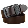 Men's leather belt, black buckle, new style, fashionable, trendy, light luxury, casual, versatile, suitable for jeans, pin buckl