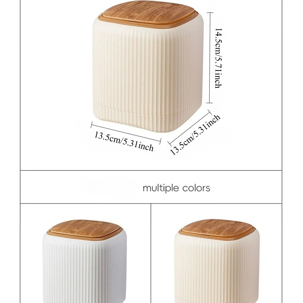 Mini Desktop Trash Can with Lid Garbage Waste Bin Organizer Bedroom Office Desk Storage Box Made Durable Plastic Home Supplies