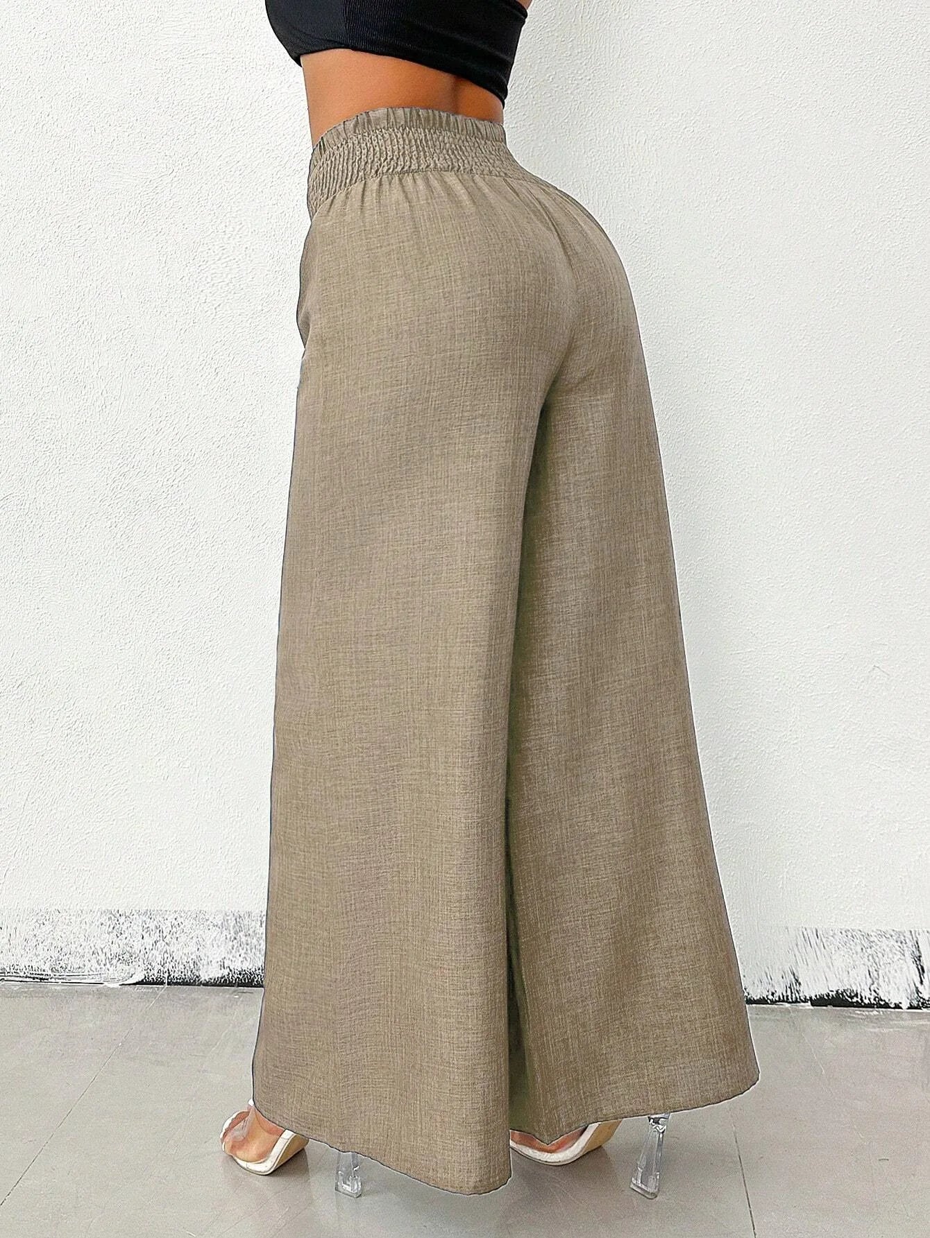 Elegant Solid Wide Leg Pants Fashion