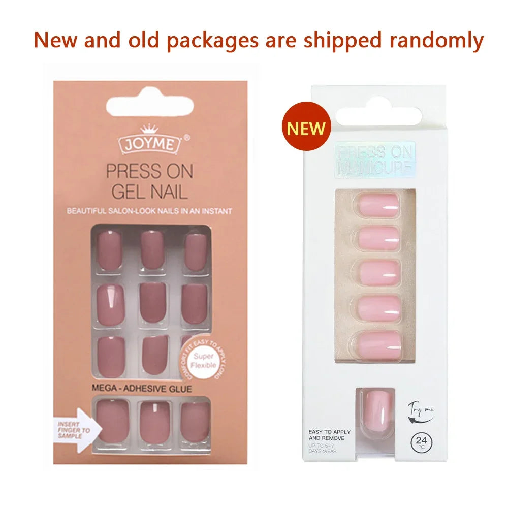 Nails Art Fake Nail Tips False Press on Coffin with Glue Stick Designs Clear Display Short Set Full Cover Artificial Square Kiss