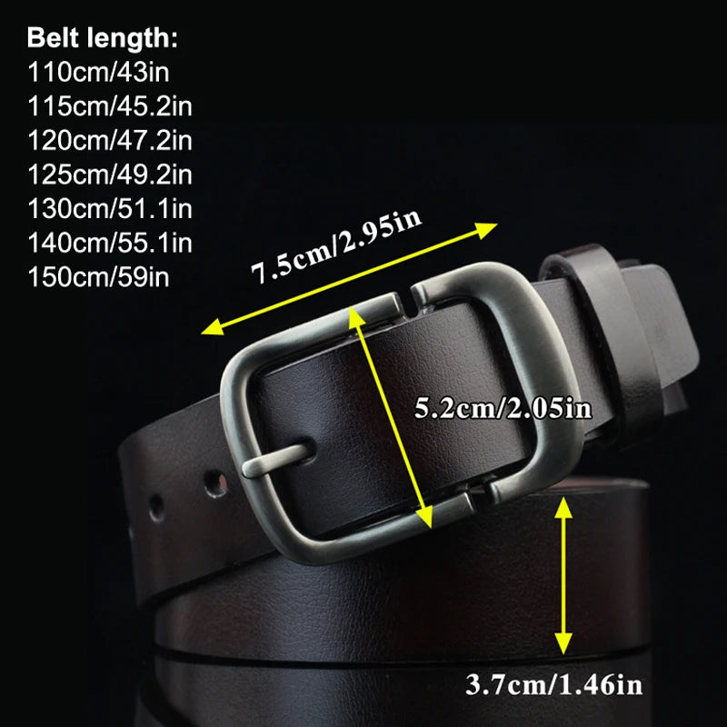 New Men's Formal Belt Solid Color Needle Buckle Belt Jeans Stylish Belt, Soft Leather Designer Handmade Daily and Business Wear