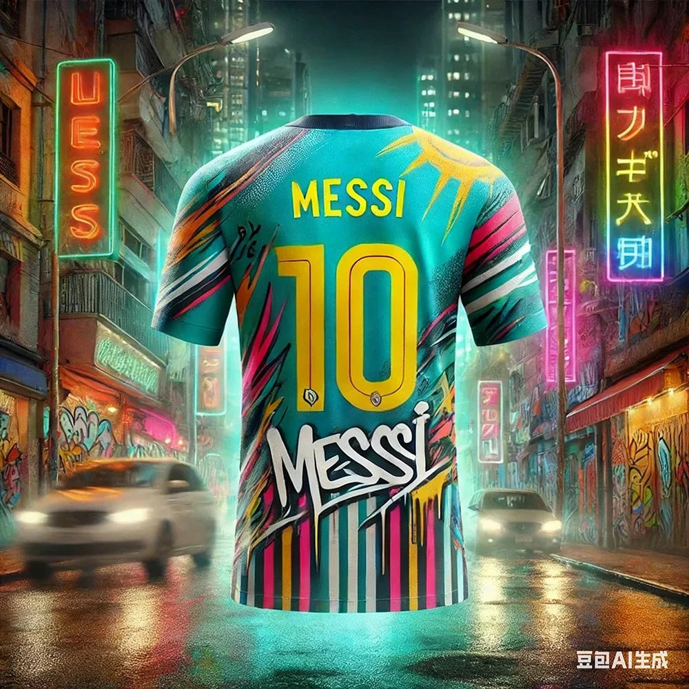 Men's Messi Champions 3D T-Shirt Quick-Dry Breathable, Daily/Outdoor Fan Commemorative Wear