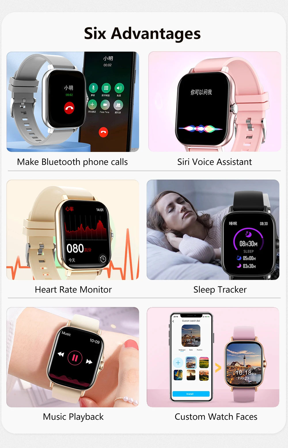 Smart Watch For Men Women Kids Message Remind Music Control Sport Step Calories D13 Smartwatch Alarm Clock 116Plus