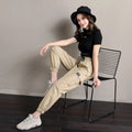 Women Pants Thin Style New Solid Casual Pockets Wide Leg Trousers Drawstring Fashion Ladies Straight Pants Versatile Trend