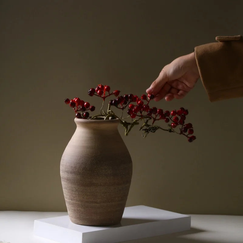 Pottery Vases Vintage Handmade Style Home Decoration Dried Flowers