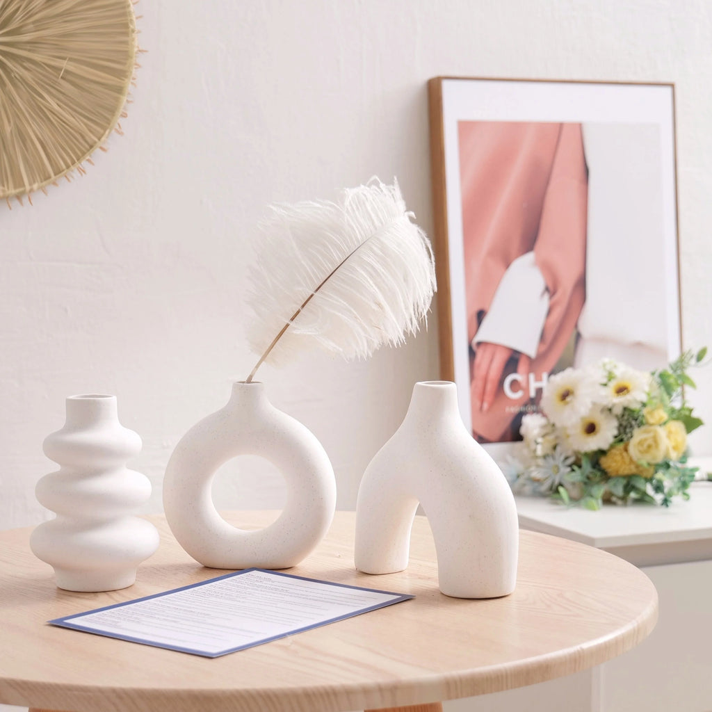 Bohemian ceramic vase set, decorative vase ornaments
