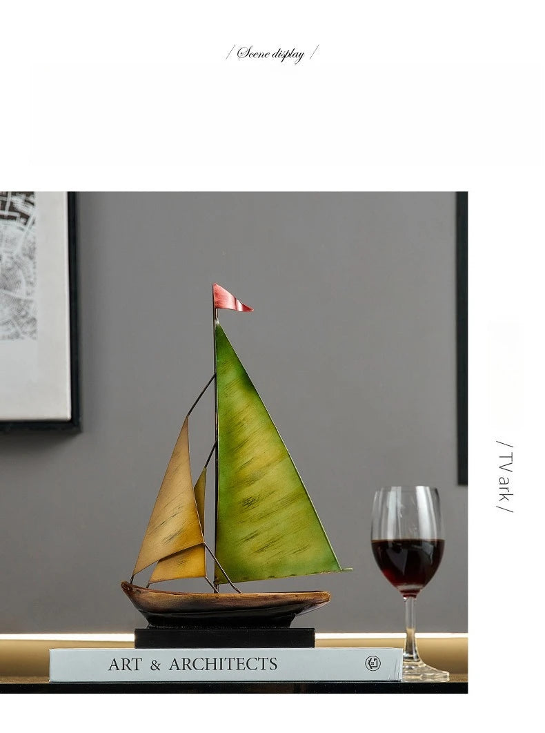 Creative Sailboat Model Ornament, Luxury Decor for Living Room TV Cabinet Bar Office Desk Decoration Home Decoration Accessories