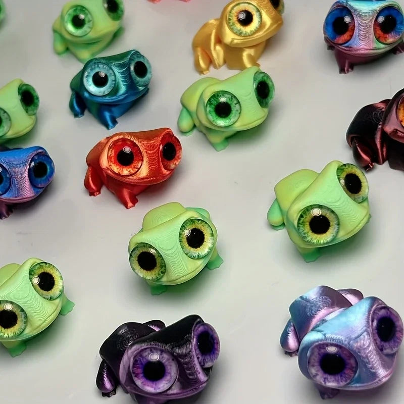 3D Printed Frog Car Ornaments With Realistic Colorful Color-changing Eyes - Perfect For Car Dashboard, Artist Desktop Decoration