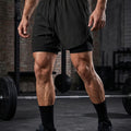 Men's 2 in 1 Running Workout Short with Phone Pocket Towel Loop Gym Athletic Quick Dry Stretchy Performance Shorts Activewear