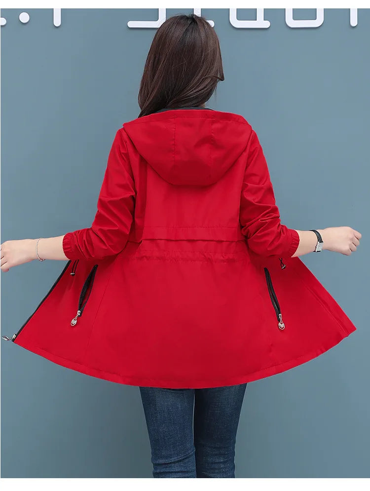 Spring Autumn Jacket Women's Loose Coat 2025 New Double-sided Wear Trench Coat Mid-length Windbreaker 5XL Women's Top