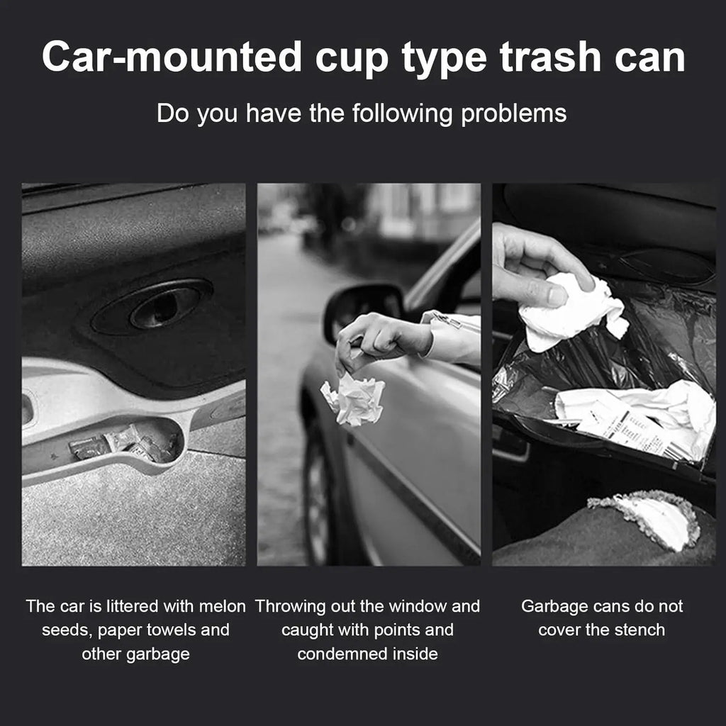 Compact Leakproof Mini Car Trash Can with Easy-Press Pop-Up Lid Durable Odor-Blocking Waterproof ABS Bin for Cup Holders Storage