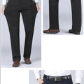 Suit Pants Men Business Casual Trousers Formal Dress Straight Pants Elastic Black Navy Blue Male Clothing