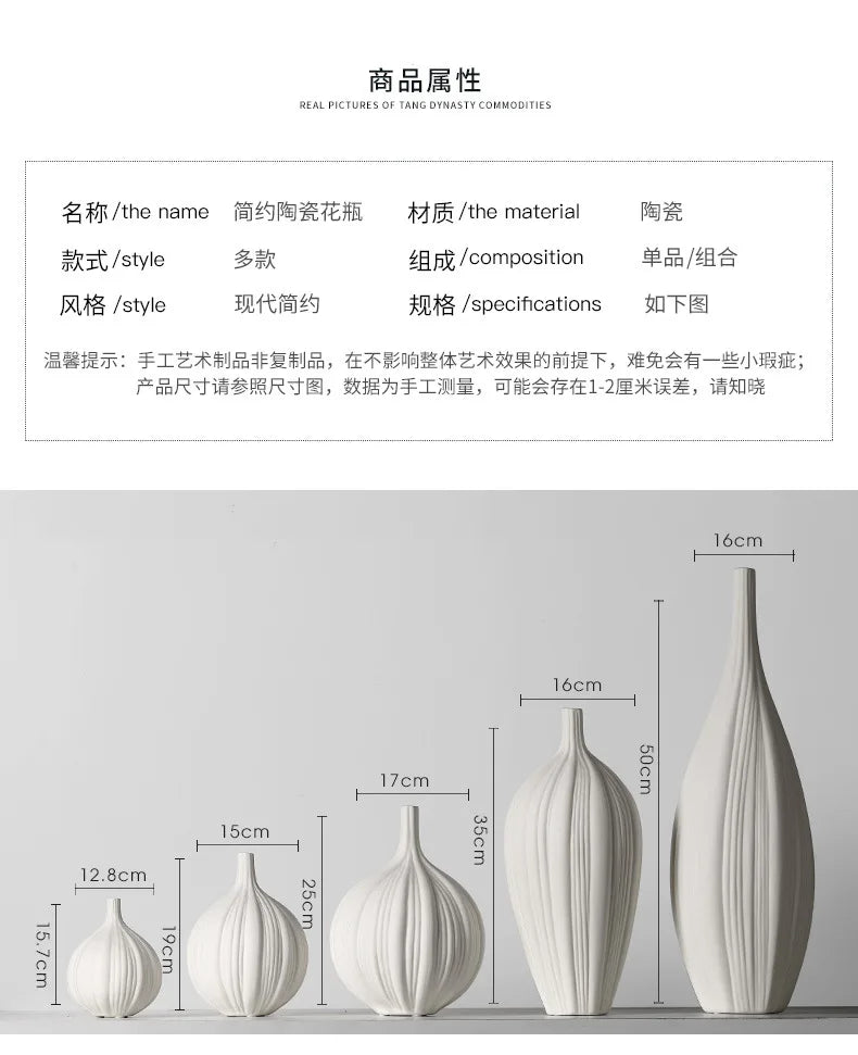 Elegant Ceramic Vase Decoration Dry Flower Arranger