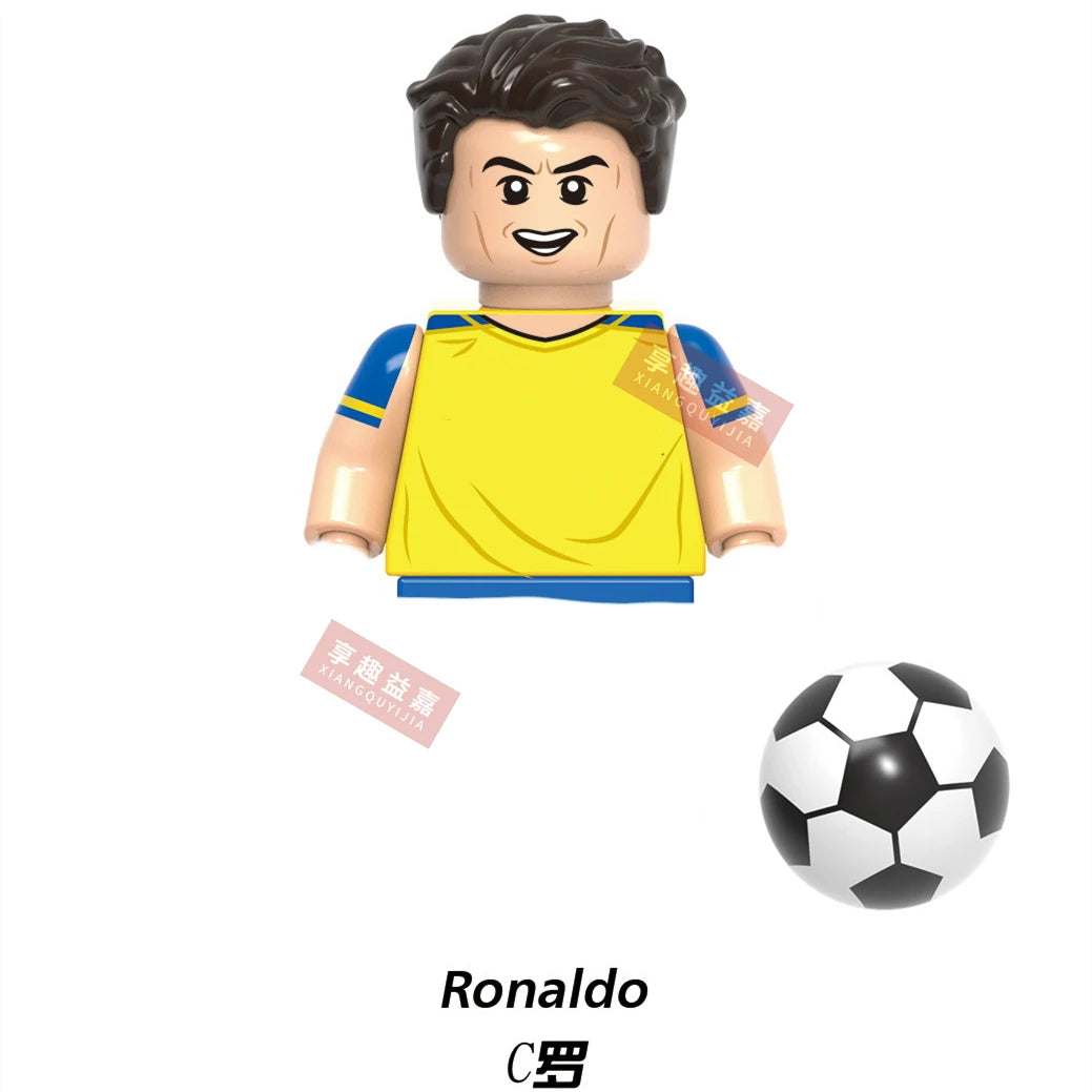 2026 NEW World Famous Football Players Figurine Messi Ronaldo Neymar Lewandowski Mini Action Building Block Model Toy Kids Gifts