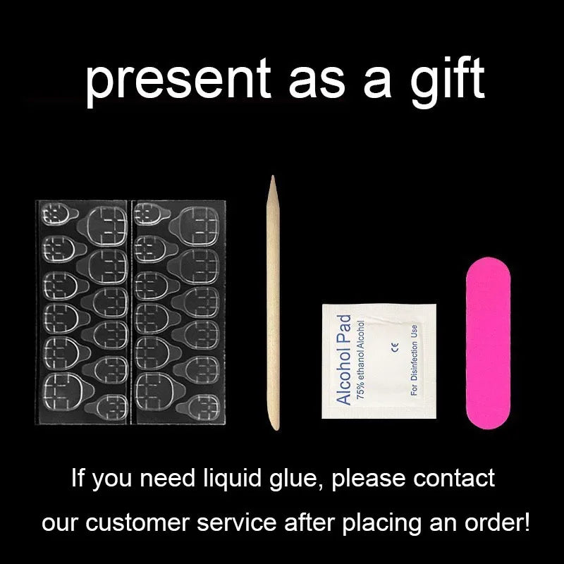 24 Pcs False Nail with Glue Designs Artificial Simple Pink White Art Nail Tip Self-nail Medium Square French Fake Nail Press On