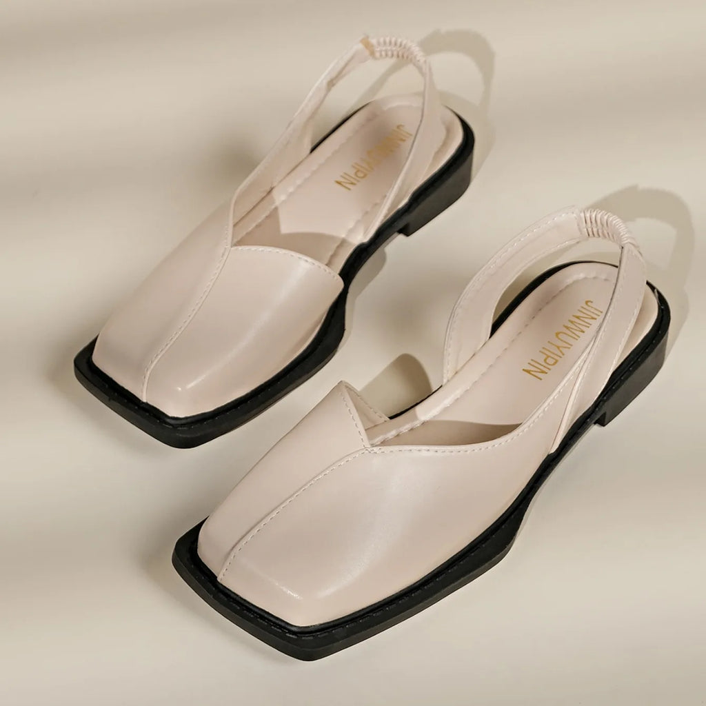Women Sexy Sandals Elegant Square Toe Causal Flat Shoes for Women Fashion Low Heels Sandals Brand Designer Women Party Shoes