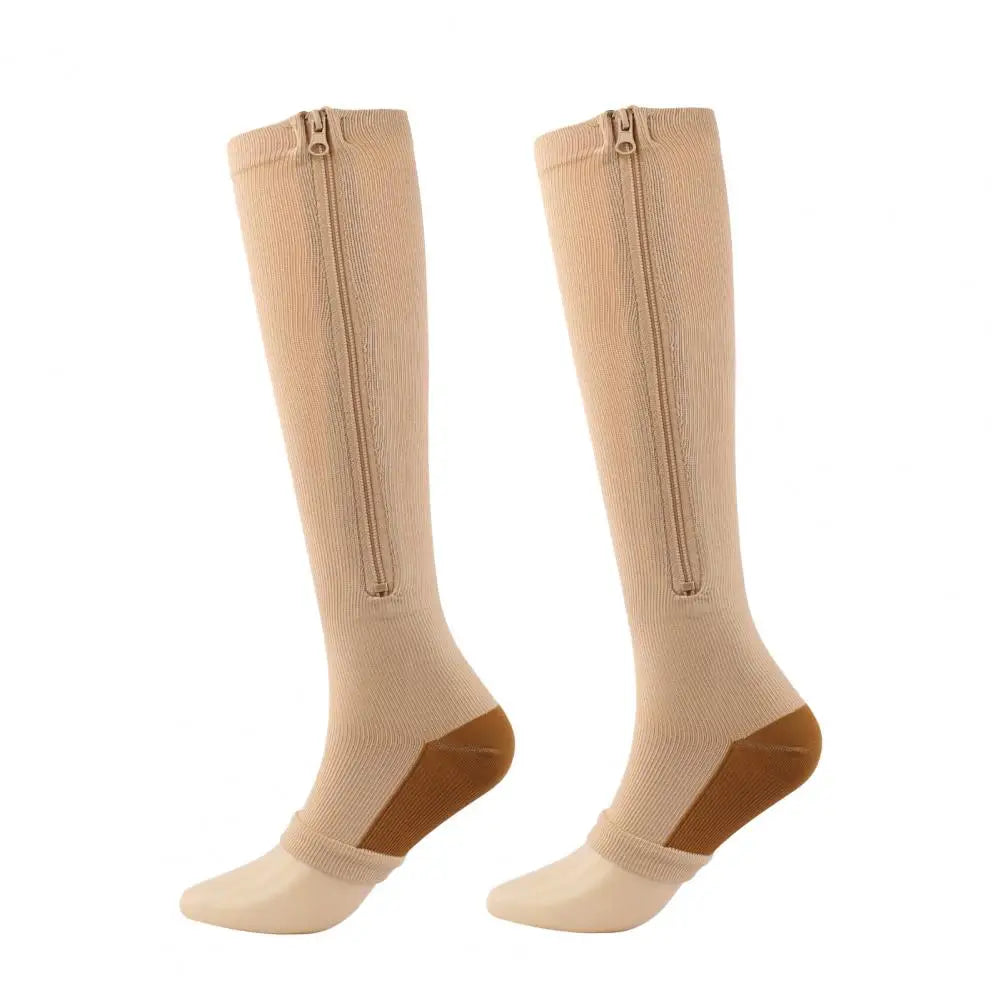 Varicose Vein Socks Zipper Closure Compression Socks Leg Support Stockings Veins Brace Wrap Shaping Stockings Ankle Support Sock