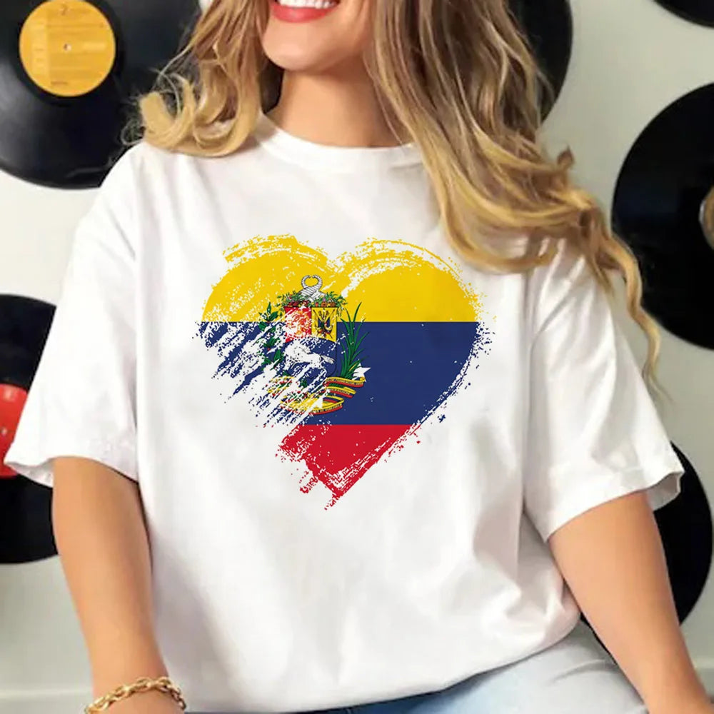 Venezuela t-shirts women crew neck streetwear patterned t shirt girl streetwear clothes