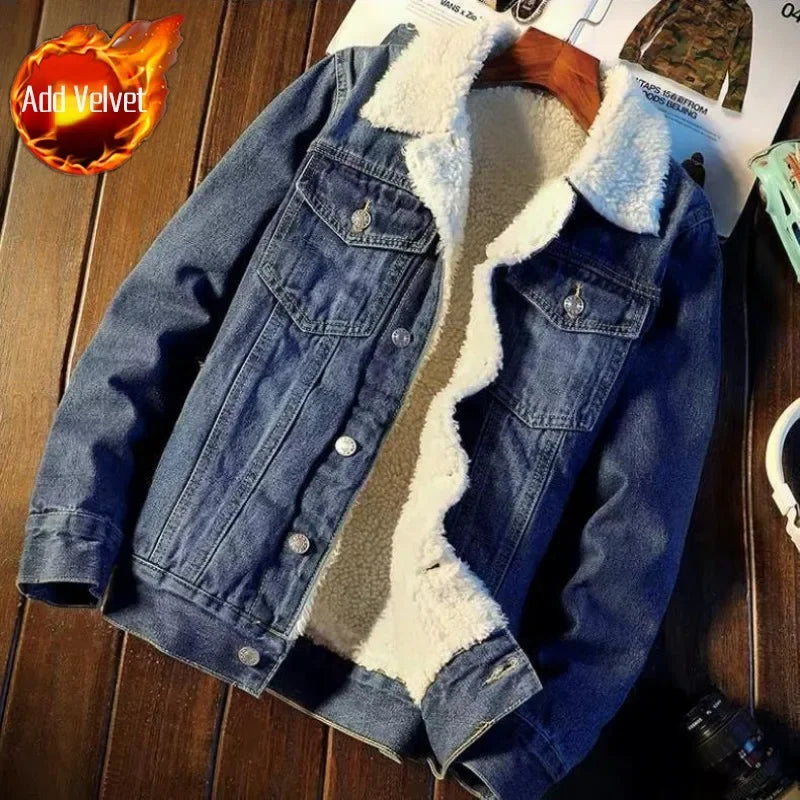 Men's Denim Jacket Padded Winter 2025 Autumn Warm Designer In Lowest Price Male Jean Coats Low Cost Cheap Stylish Fast Delvery