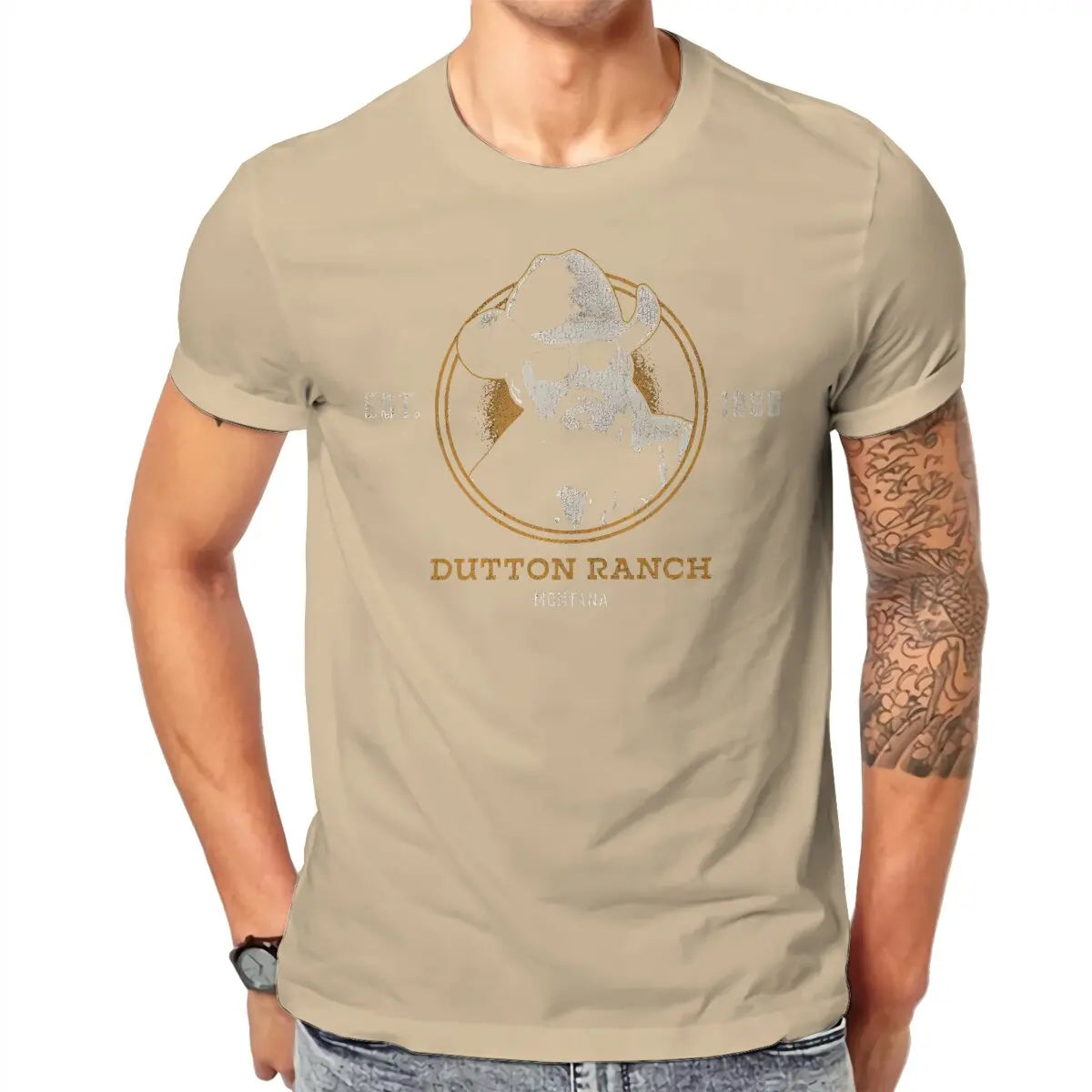 Yellowstone Dutton Ranch Montana Est 1886 Rip Wheeler Casual TShirt Yellowstones Dutton Ranch Creative Tops Casual T Shirt