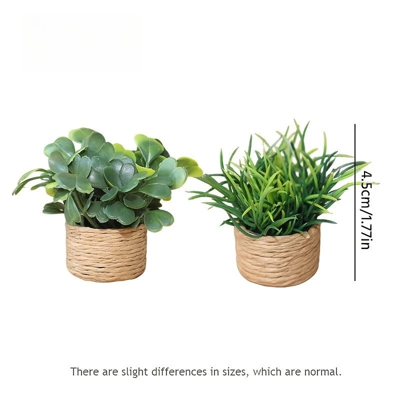 Artificial Potted Plants, Cute Mini Plants Potted Landscape Suitable for Indoor Outdoor Home Kitchen Desk Office