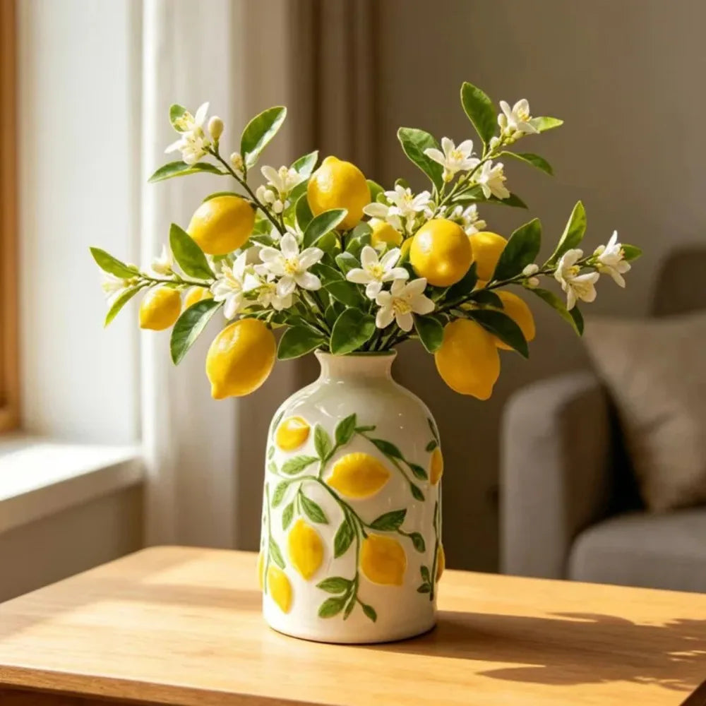 Ceramic Lemon Flower Vase