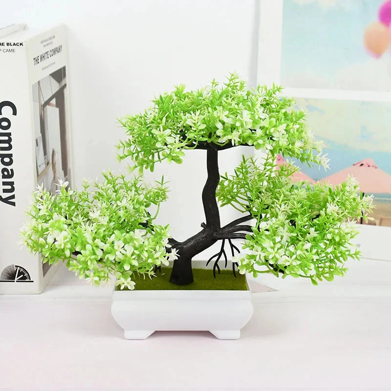 Artificial Plants Bonsai Small Tree Pot Fake Plant Flowers