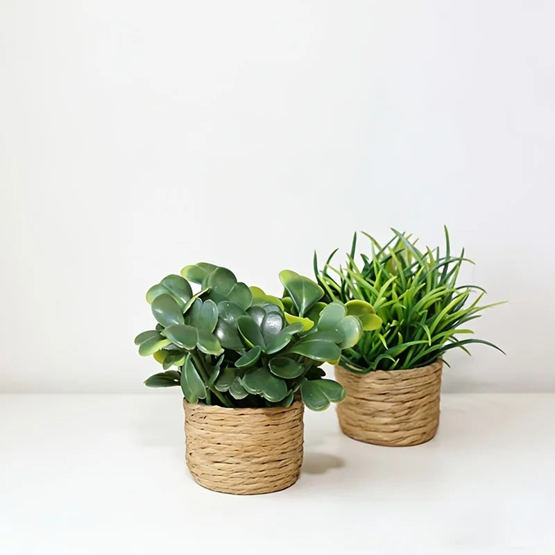 Artificial Potted Plants, Cute Mini Plants Potted Landscape Suitable for Indoor Outdoor Home Kitchen Desk Office