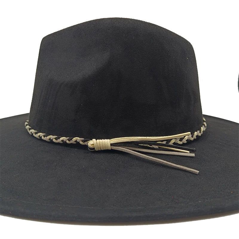 Gorras Para Hombres Three styles Suede Hat Water drop hat 9.5cm Wide Brim Fedora Hat Women's Autumn and Winter Felt Jazz Hat