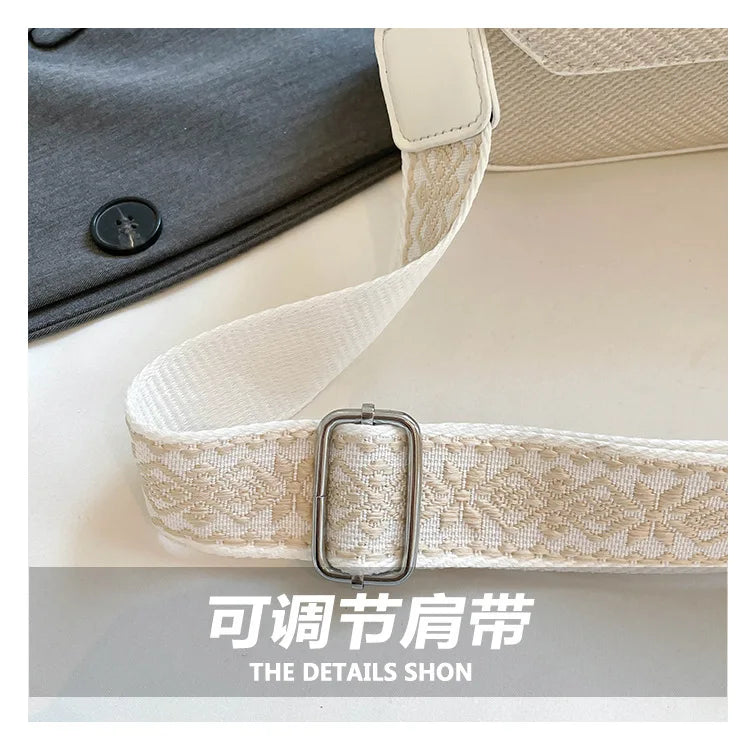 ‌2025 Korean-Style Wide Strap Bag - Crossbody/Shoulder/Handheld Multi-Way Purse, Trendy Small Handbag for Women
