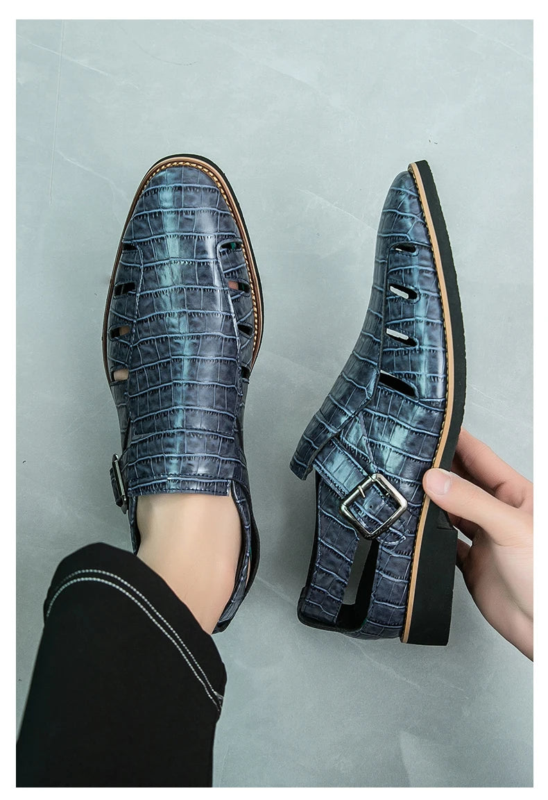 Summer New Sandals Comfortable, Lightweight, Personalized, Handsome, Fashionable, Popular, One Step Men's Leather Shoes