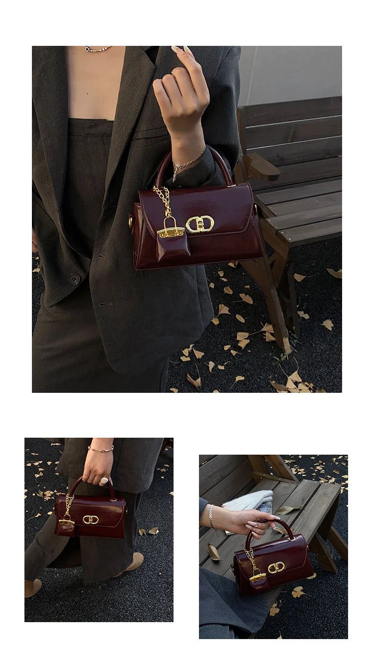 Famous Designer Leather Shoulder Bag For Women - Classic Elegant Handbag Messenger Bag Ladies Luxury Brand