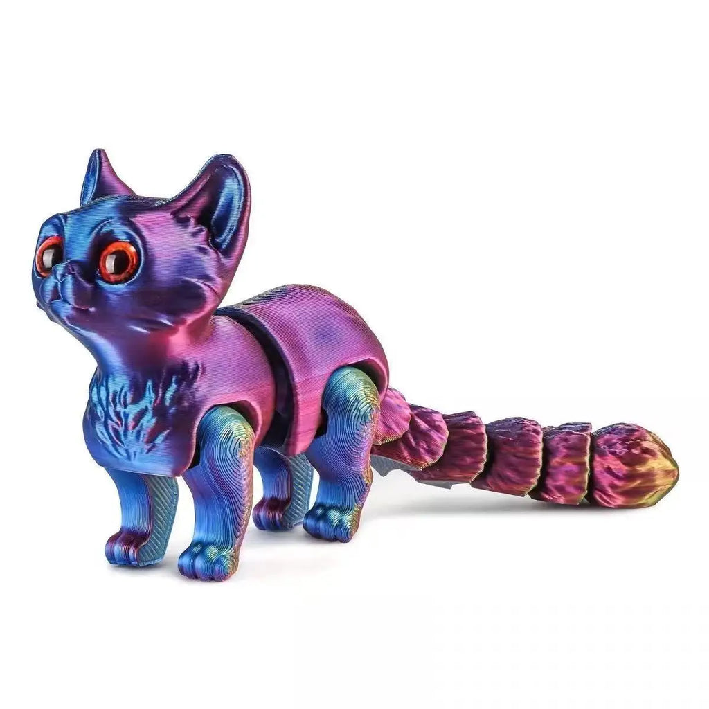 12cm Articulated 3D Printed Cat Cute Animals Fidget Toys Decor for Stress Relief Desktop Decoration Pet Christmas Gift