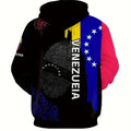 Venezuela Flag Emblem 3d Printed Hoodie Men's Clothing Long Sleeves Drawstring Pullover Sweatshirt Street Sports Casual Top