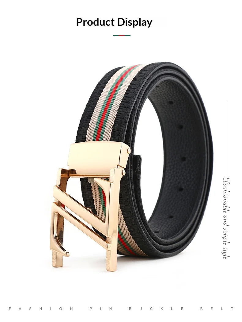 Leather luxury belt for men, stylish and handsome with high quality. Leather belt for women, durable and versatile for jeans.