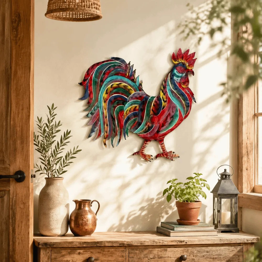 Modern Style Colorful Cat Wall Decor Metal Dog Wall Art Sculpture Flower Iron Wall Hanging Decoration Living Room