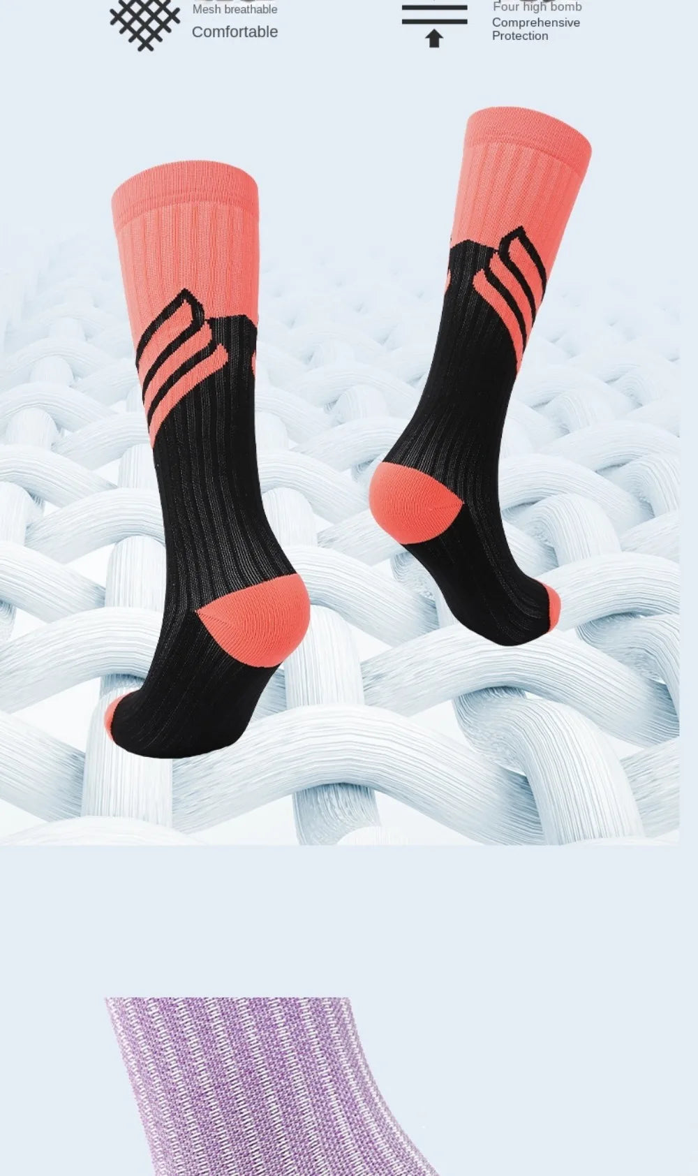 3 Pairs Breathable Mesh Athletic Terry Socks Cushioned Moisture-managing and Durable Reduces Foot for Running Hiking & Sports