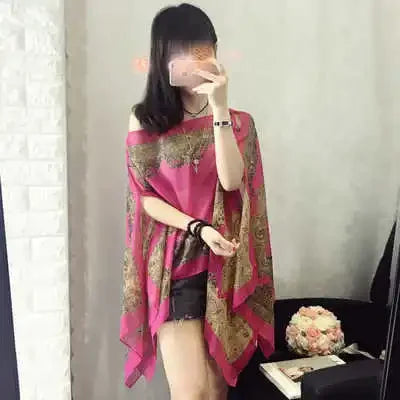 Fashion Woman Scarf Shawl Beach Cover-Ups Blouses Sun Protection Cardigan Summer Beach Holiday Cardigan Women Long Blouses Tops