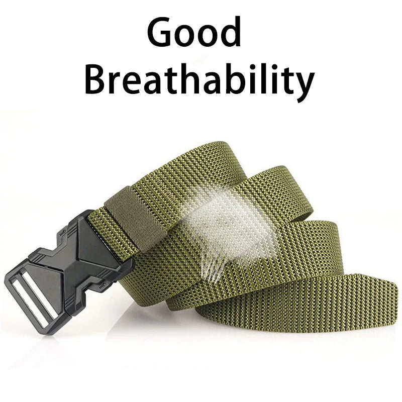 Men's belt buckle, woven lightweight and breathable, multi-functional outdoor casual and versatile commuting belt for men