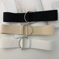 Women Elastic Band Wide Belts Simple Down Coat Waist Belt Female Buckle Black Strap Dress Decoration Accessories Leather Belt