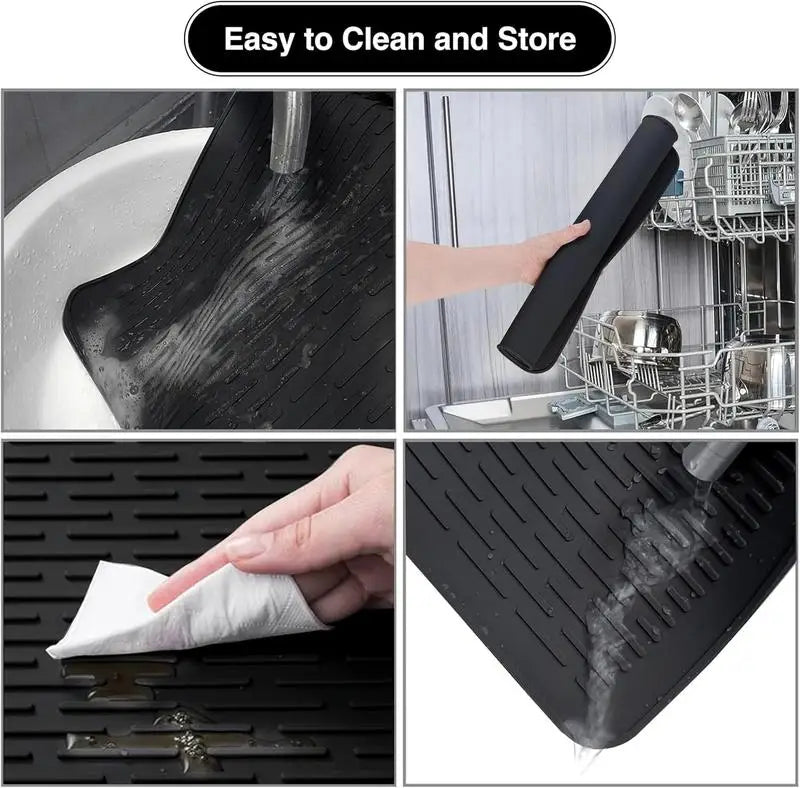 Silicone Stove Top Cover Mat, Heat Resistant Electric Glass Cooktop Protector, Extra Large Dish Drying Mat for Kitchen RV