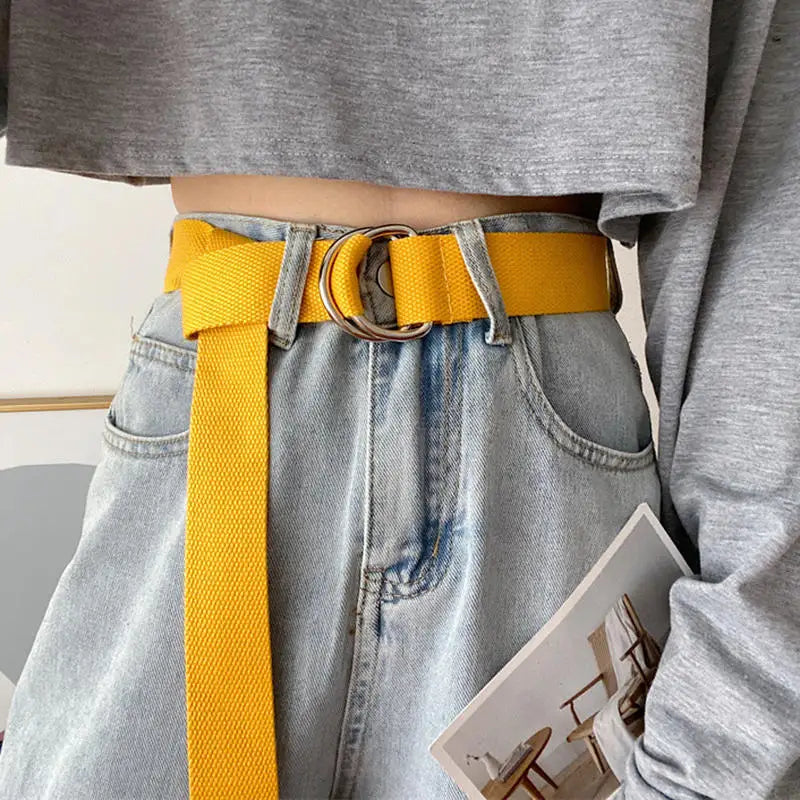 Belt for Men Women Universal Double Buckle Multifunctional Belts Unisex Fashion No Punching Waistband Jeans Decoration