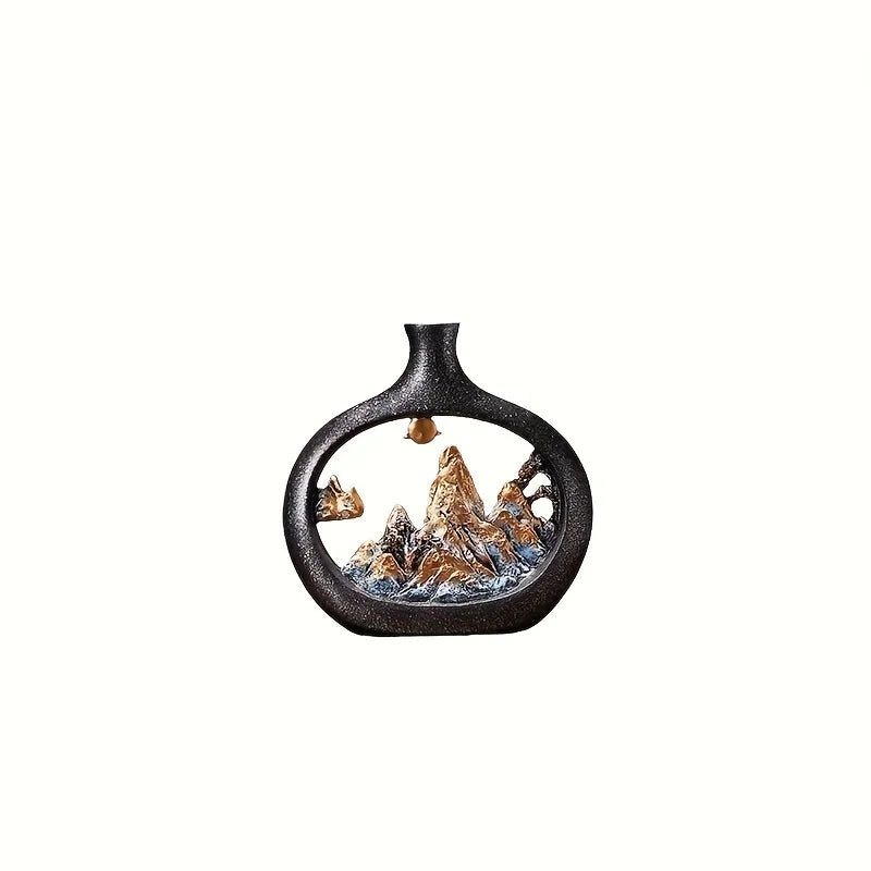 1PC Landscape Retro Decoration - Modern Desktop Vase Display